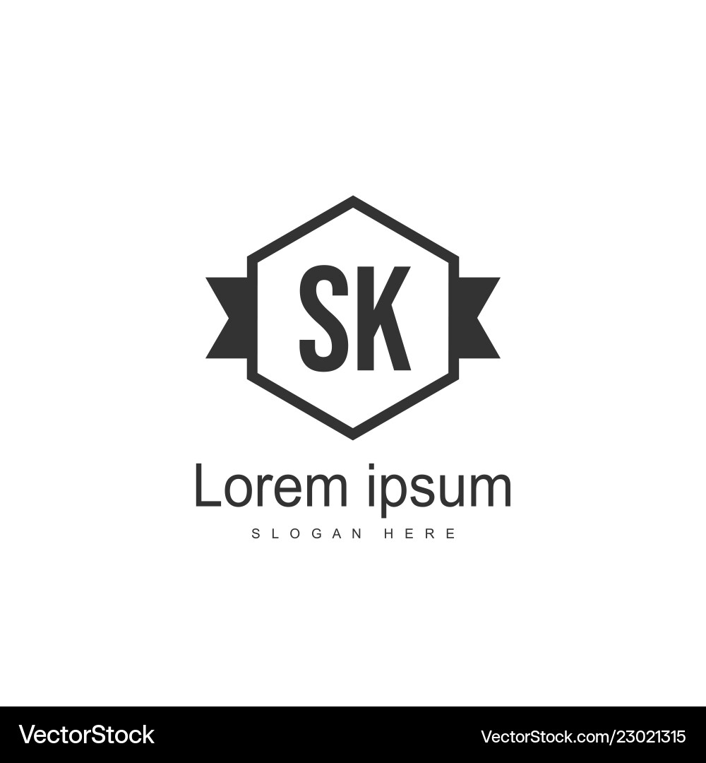 Original Buchstaben sk Logo Vorlage Design minimal Original Buchstaben sk Logo Vorlage Design minimal vektorbild