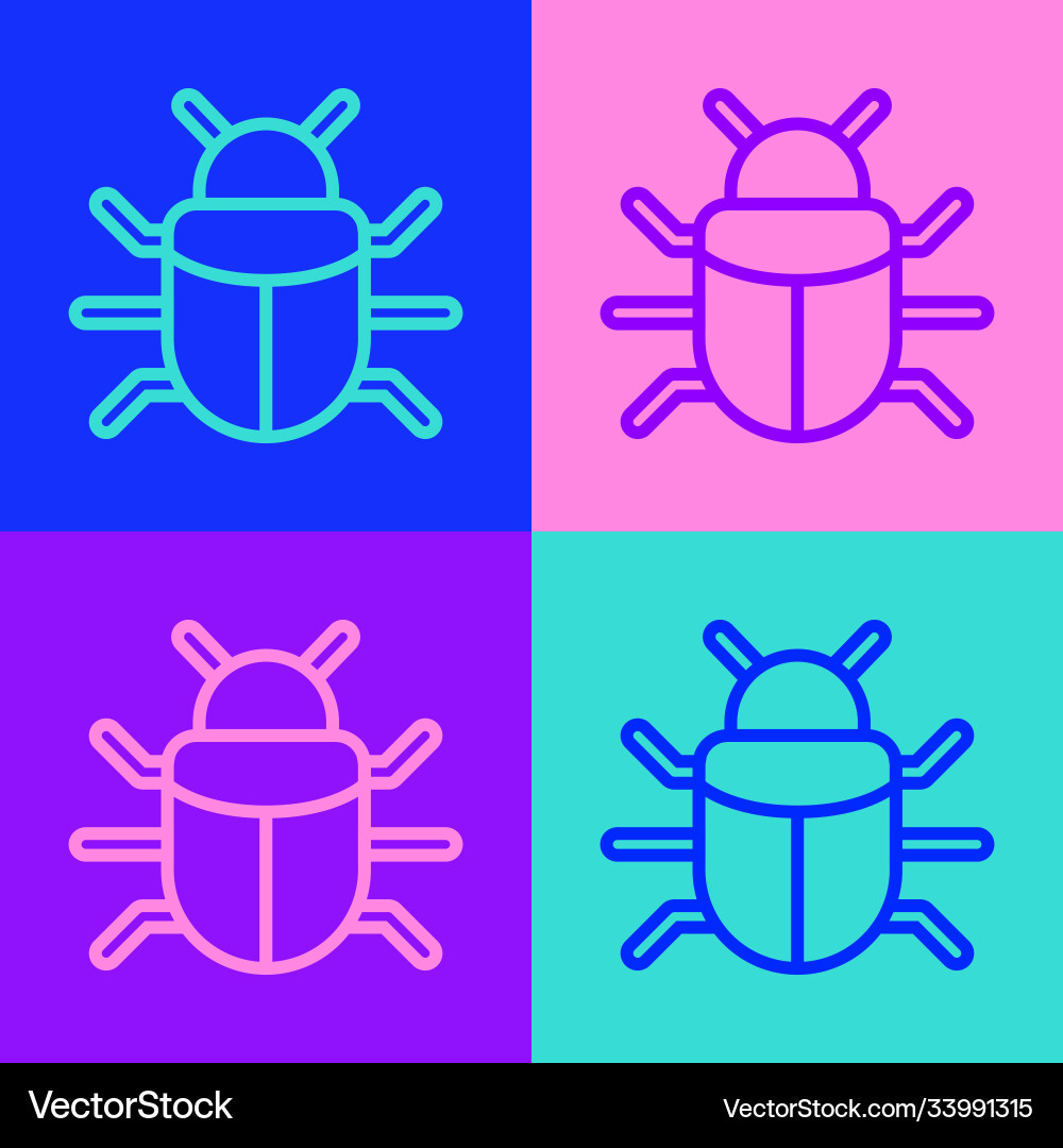 Pop art line system bug concept icon isolated Pop art line system bug concept icon isolated vector image
