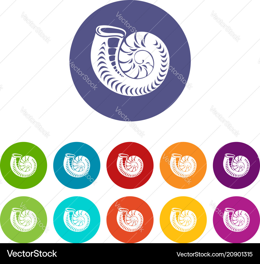 Round shell icon simple style Vector Image