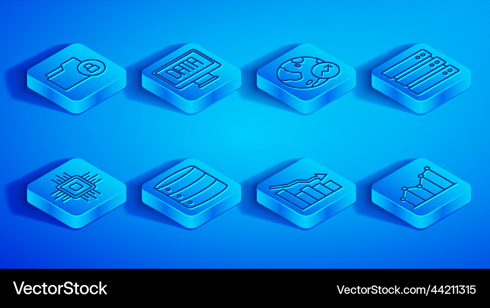 Set line folder and lock data analysis financial Set line folder and lock data analysis financial vector image