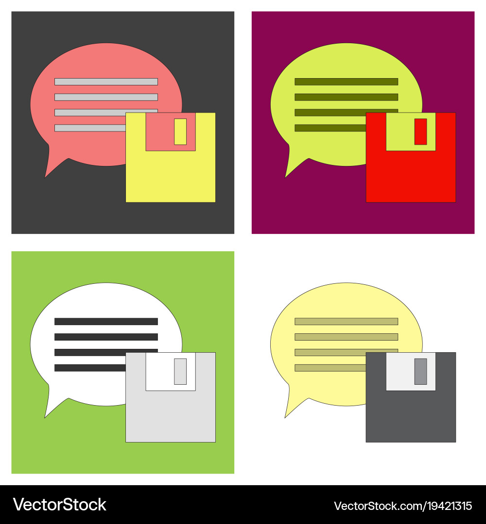 Set of flat text message icon speech bubble Vector Image