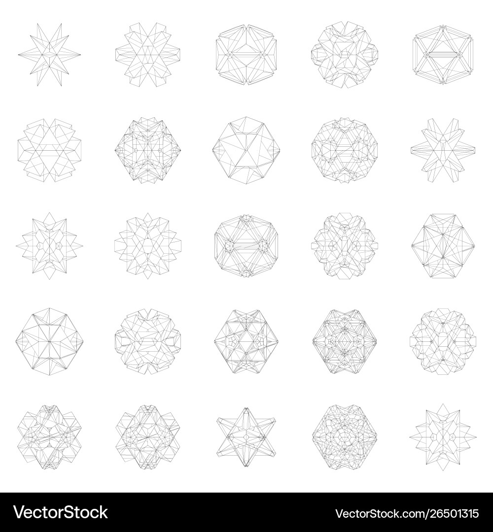 Set with abstract geometric shapes from lines Set with abstract geometric shapes from lines vector image