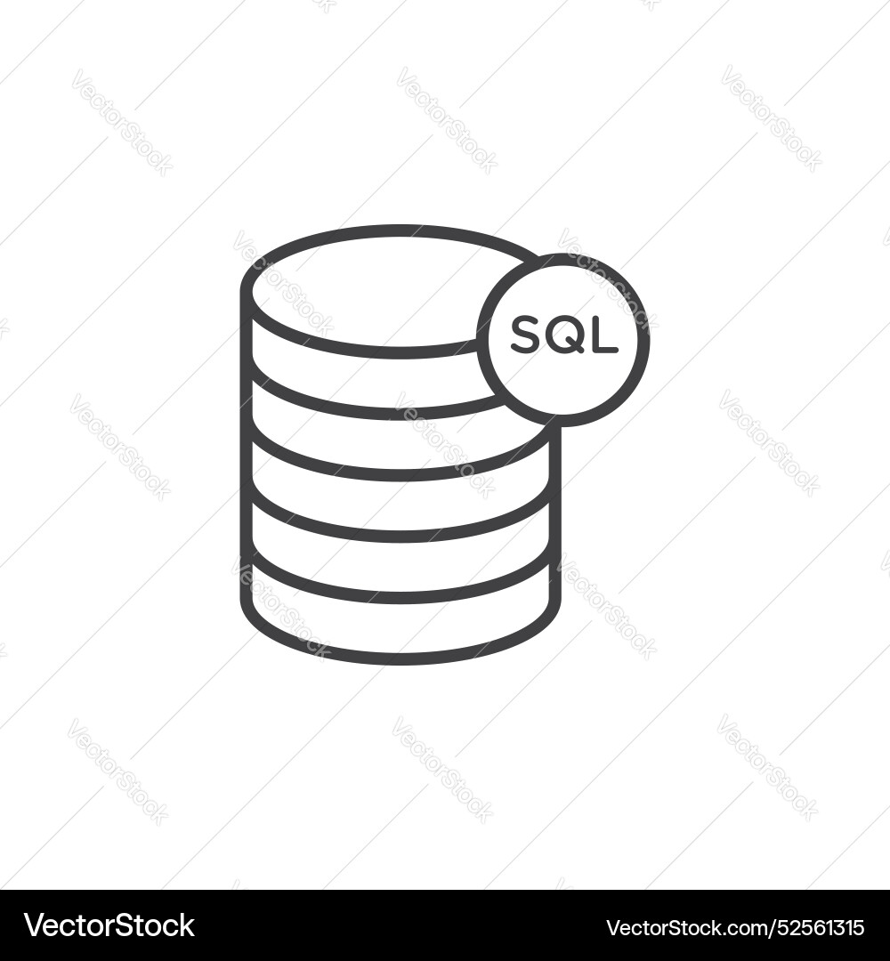 Sql icon set on white background Sql icon set on white background vector image
