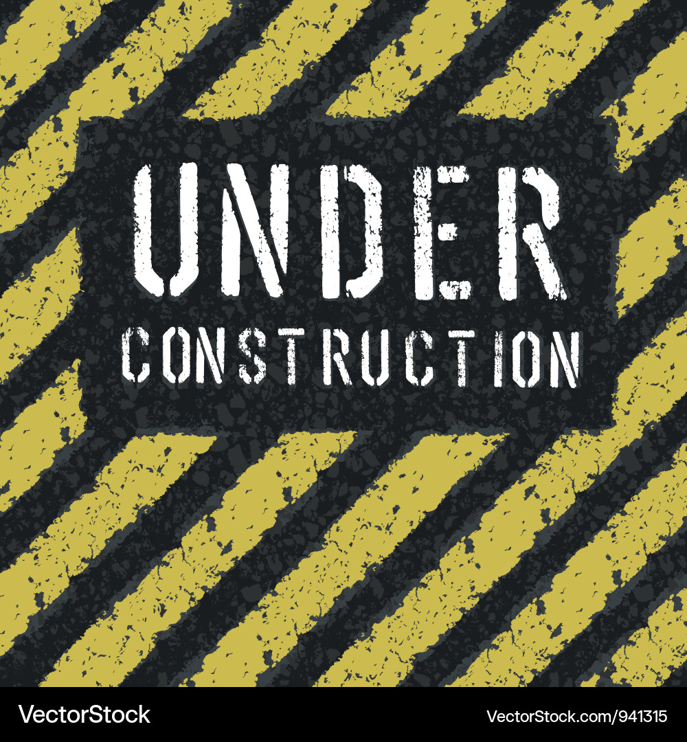 Under construction message on asphalt texture Vector Image
