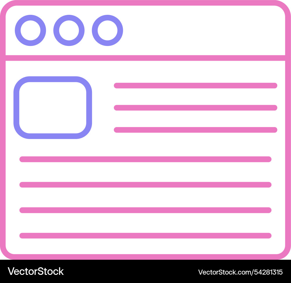 Web browser line two colour icon vector image