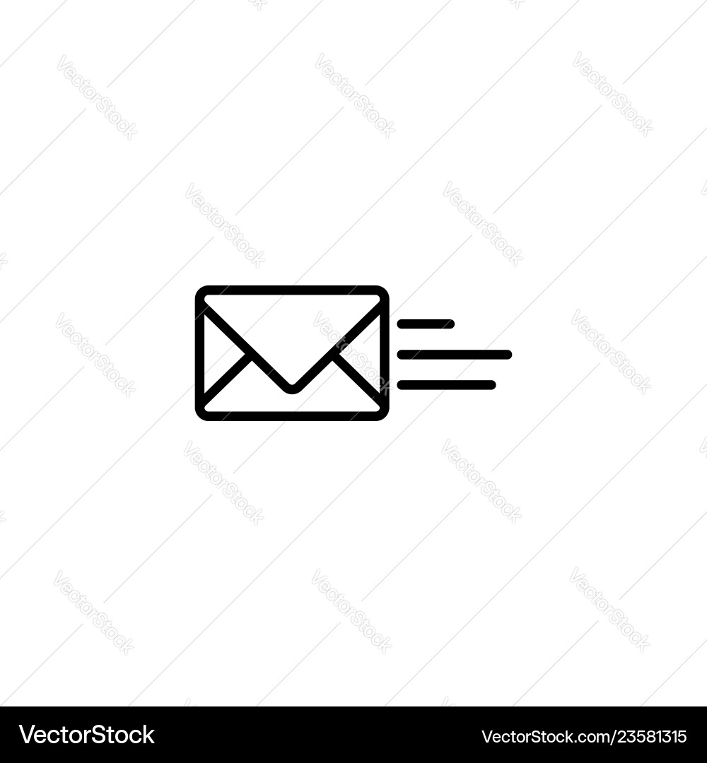 Web line icon sending a message black on white Web line icon sending a message black on white vector image