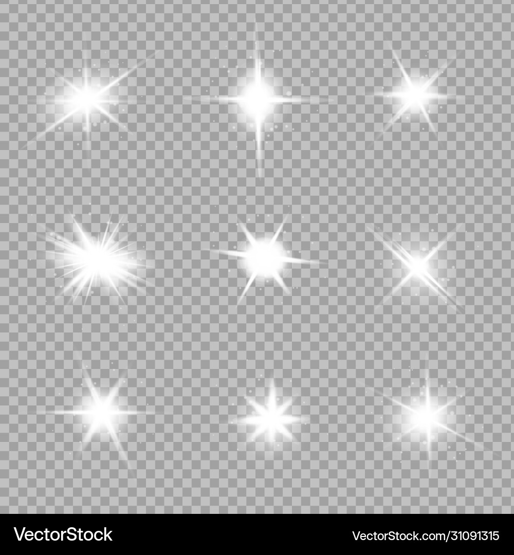 White glowing light explodes on a transparent White glowing light explodes on a transparent vector image