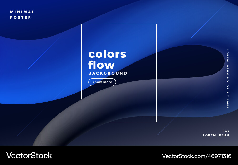Abstract 3d dark background with fluid loop effect vector image