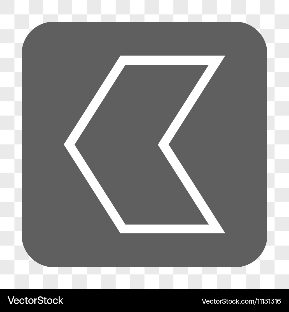 Arrowhead left rounded square button vector image