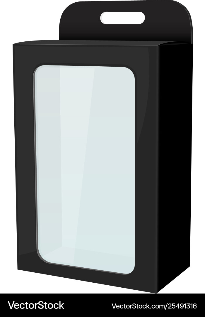 Black Display Box Mockup with Window vector image