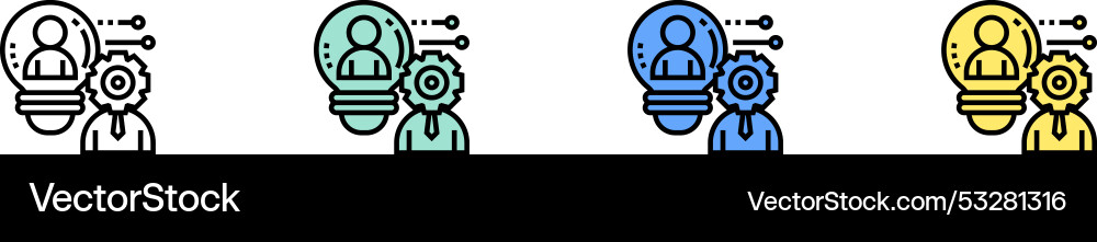 Boosting potential icon outline green blue Vector Image