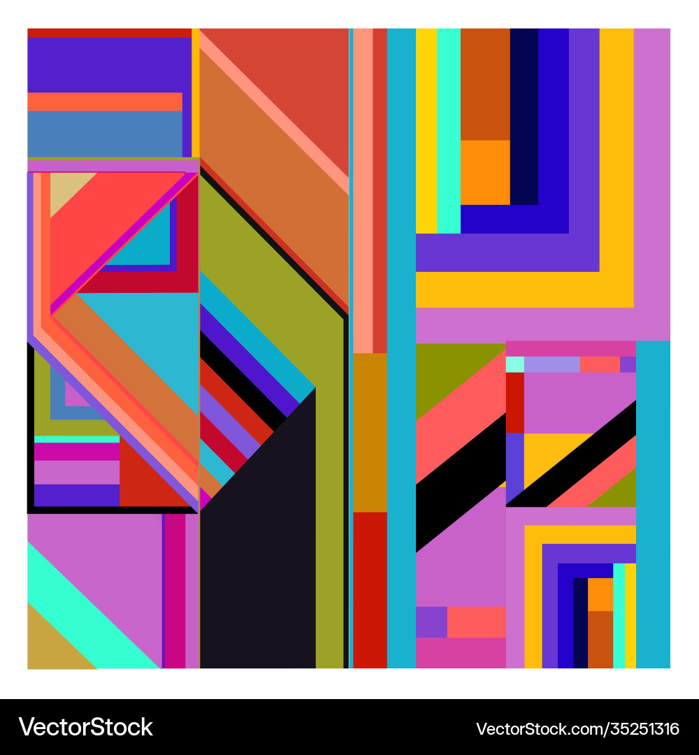 Colorful geometric and curve background pattern vector image
