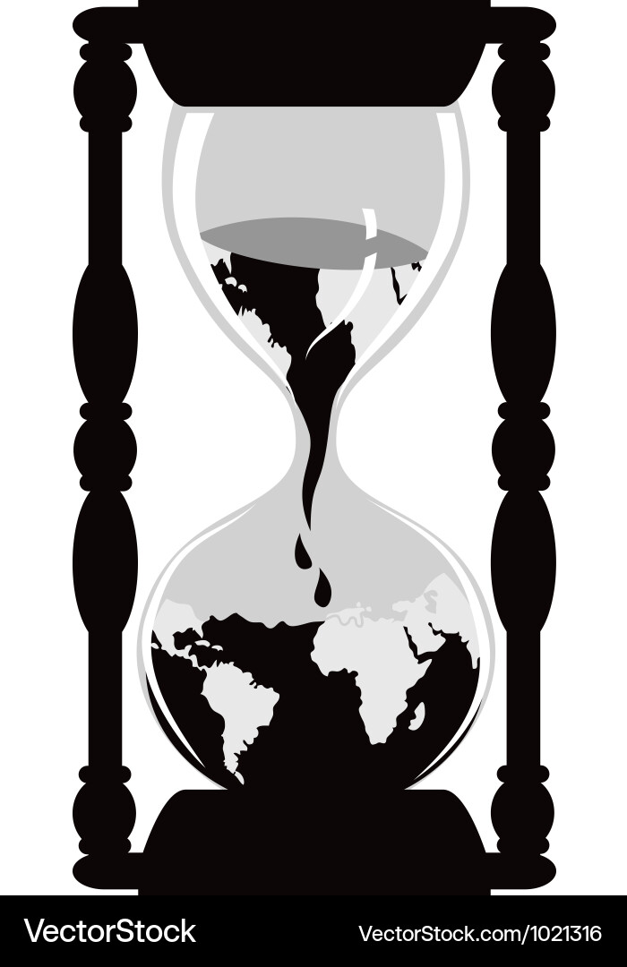 Earth Hourglass - Time & Conservation Vector Image