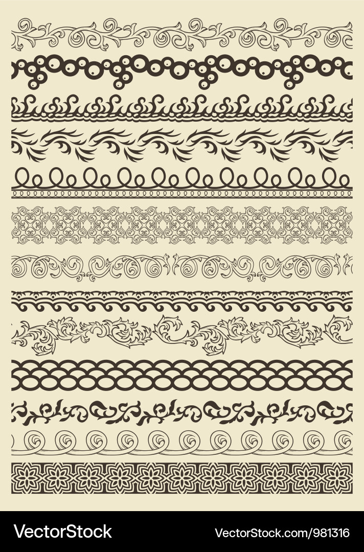Elegant Beige Vintage Lines Vector Image