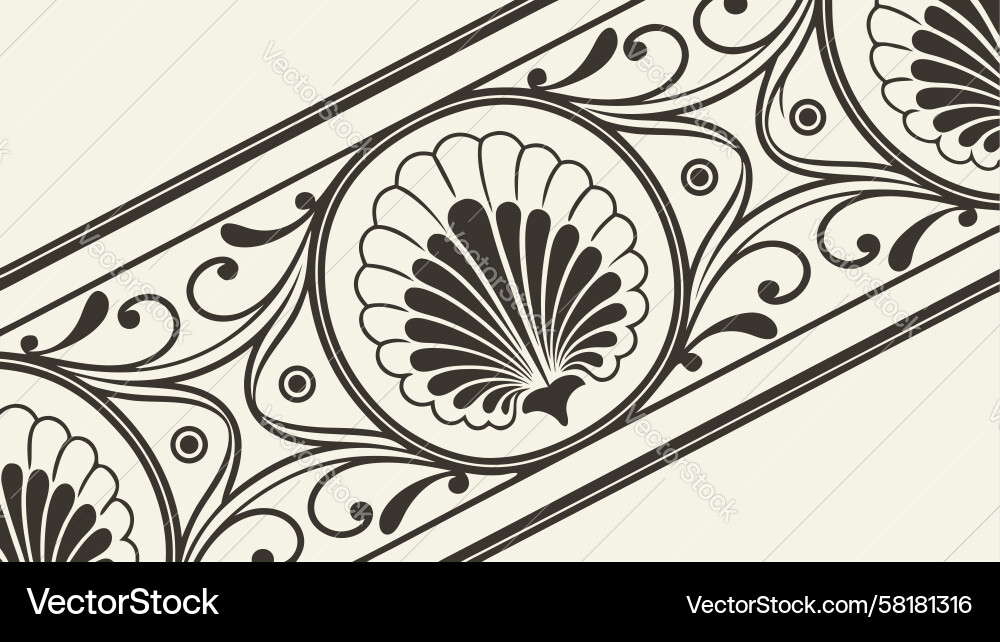 Elegant Shell Border Pattern Vector Image