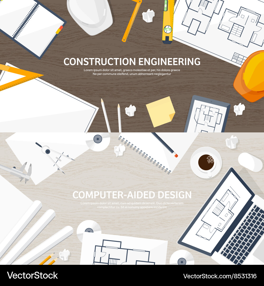 Engineering and architecture vector image