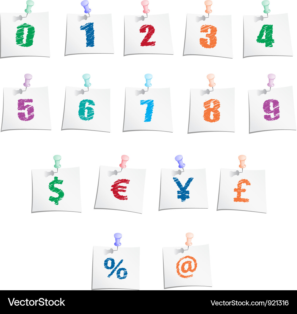 Hands draw numbers and symbols Vector Image