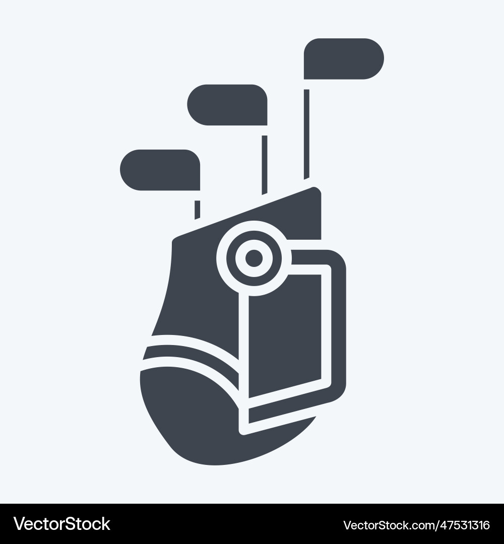 Icon golf bag related to symbol glyph style Icon golf bag related to symbol glyph style vector image