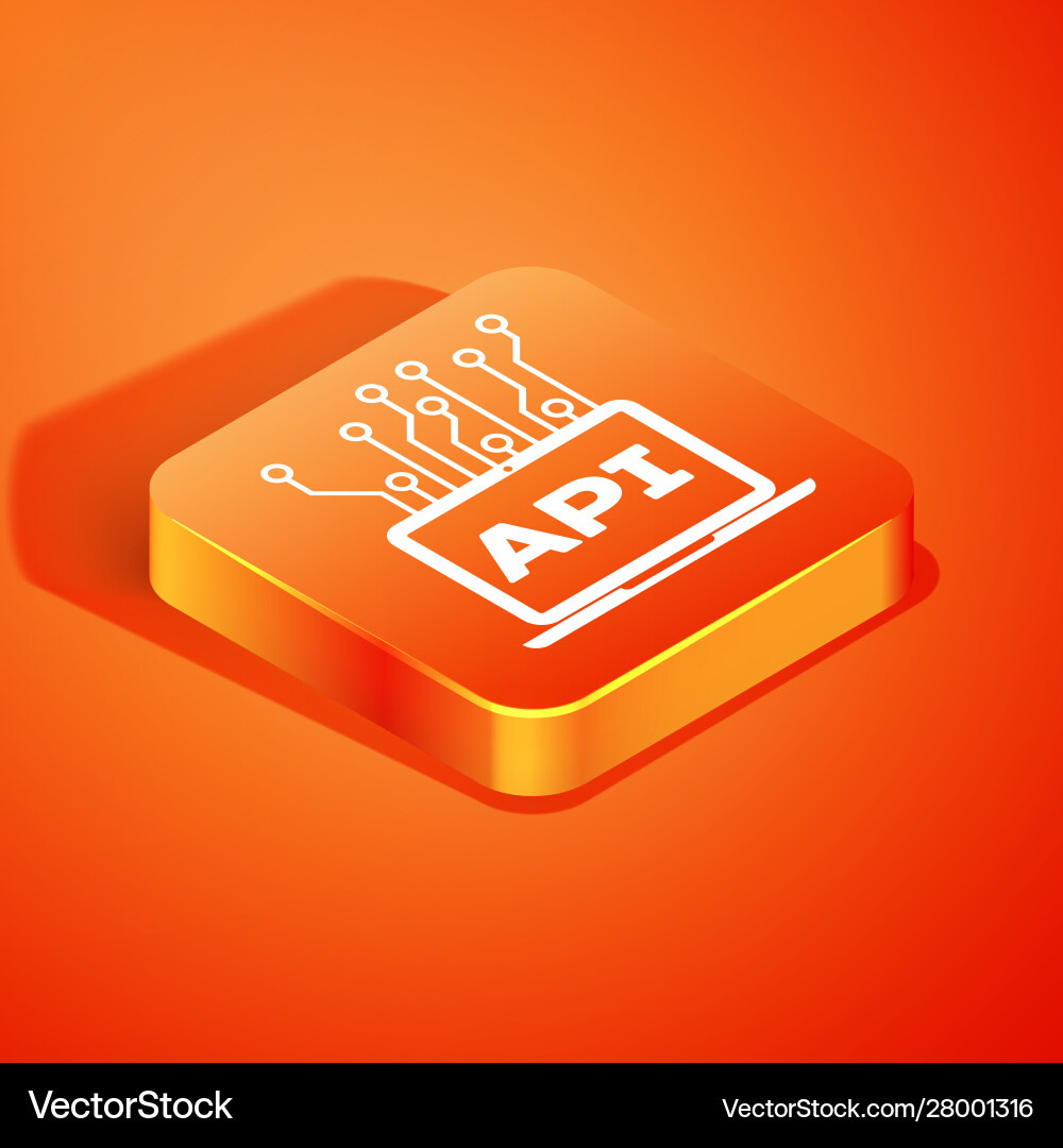 Isometric computer api interface icon isolated Isometric computer api interface icon isolated vector image