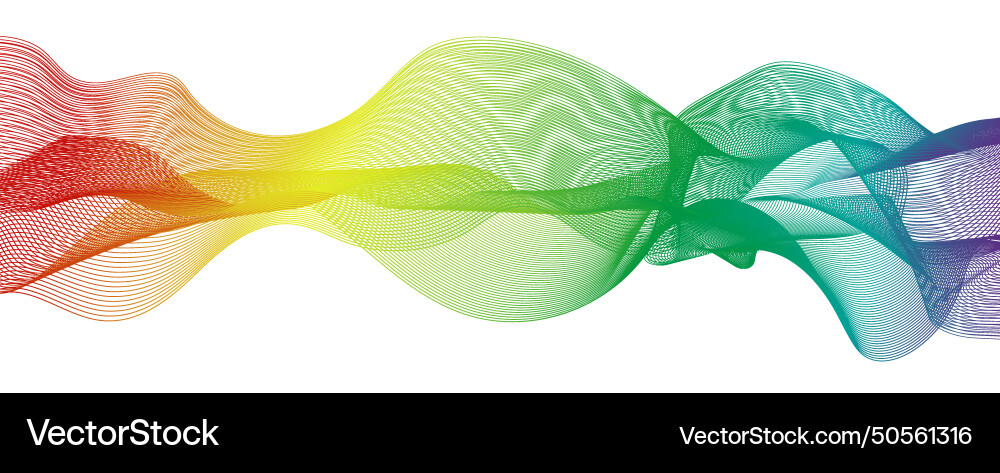 Rainbow squiggle pattern line art wave design Rainbow squiggle pattern line art wave design vector image