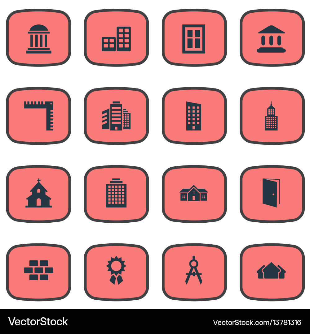 Set of simple architecture vector image