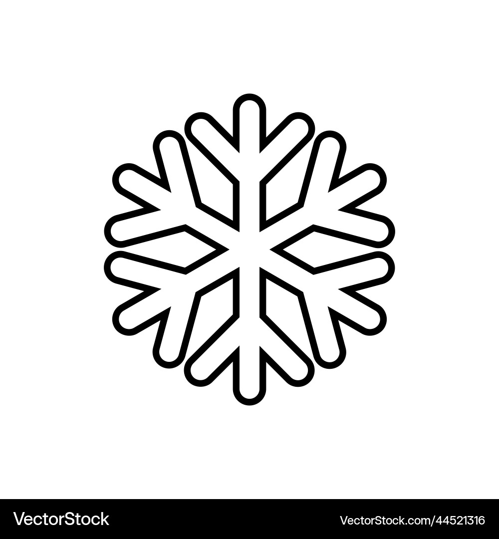 Snowflake Icon - Outline Style vector image