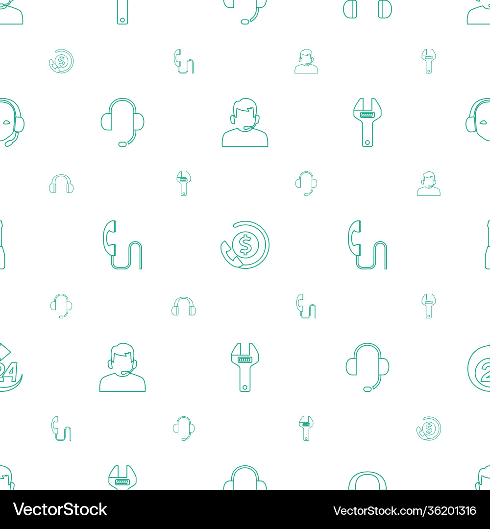 Support icons pattern seamless white background vector image