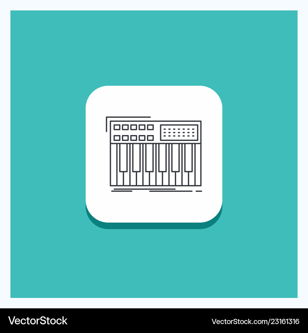 Synth Keyboard Button - Turquoise vector image