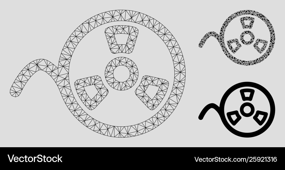Tape roll mesh network model and triangle Vector Image