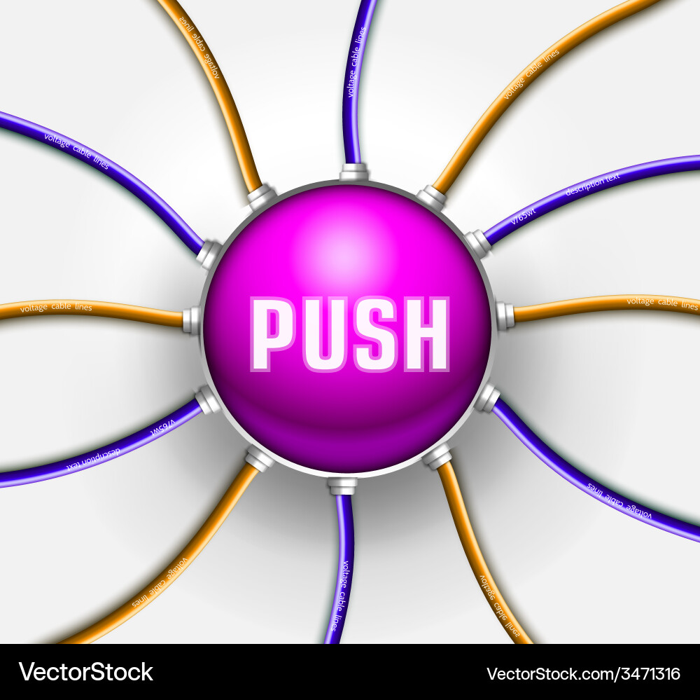 Technical Button with Wire Connection Vector Image