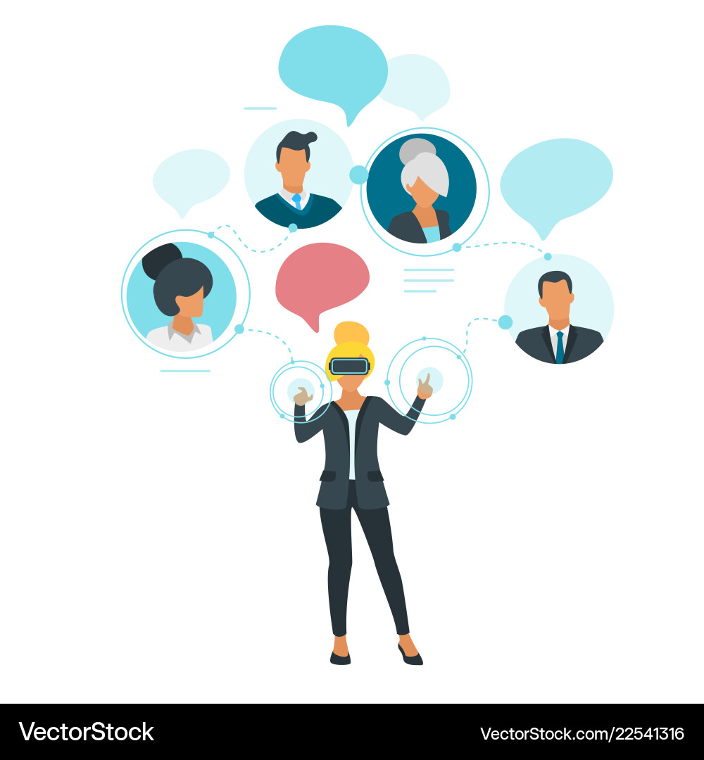 Virtual Reality Networking vector image