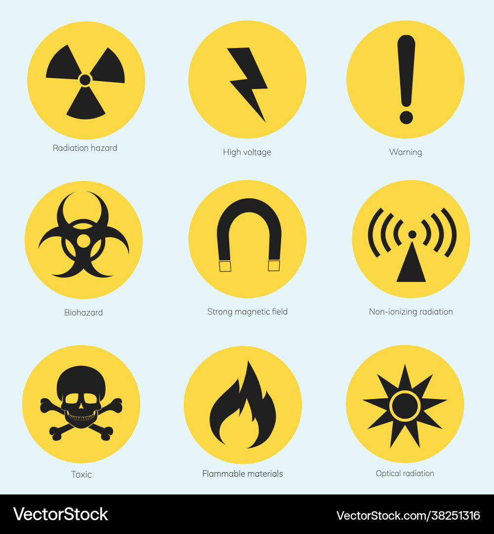 Warning Signs Collection Vector Image