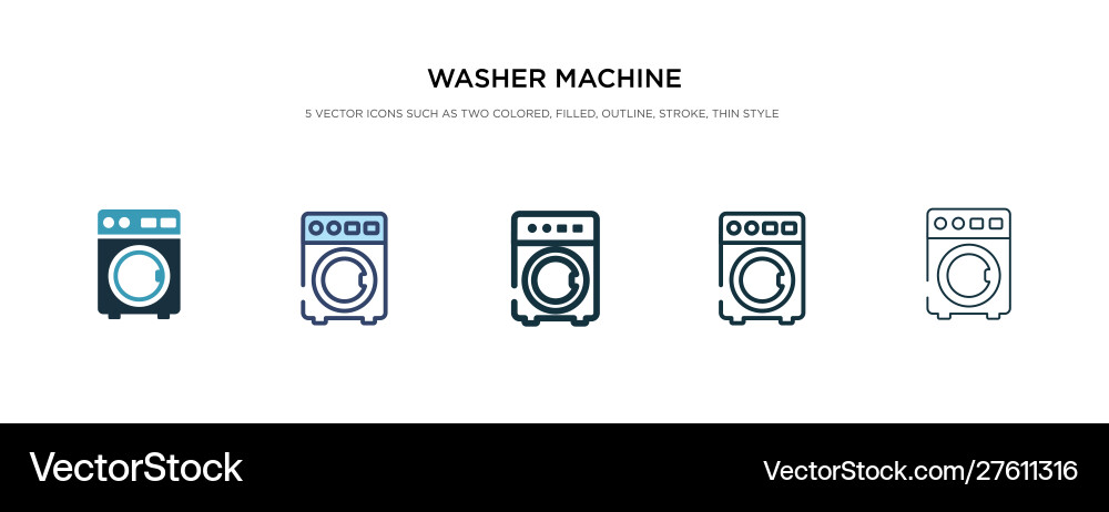 Washer machine icon in different style two Washer machine icon in different style two vector image