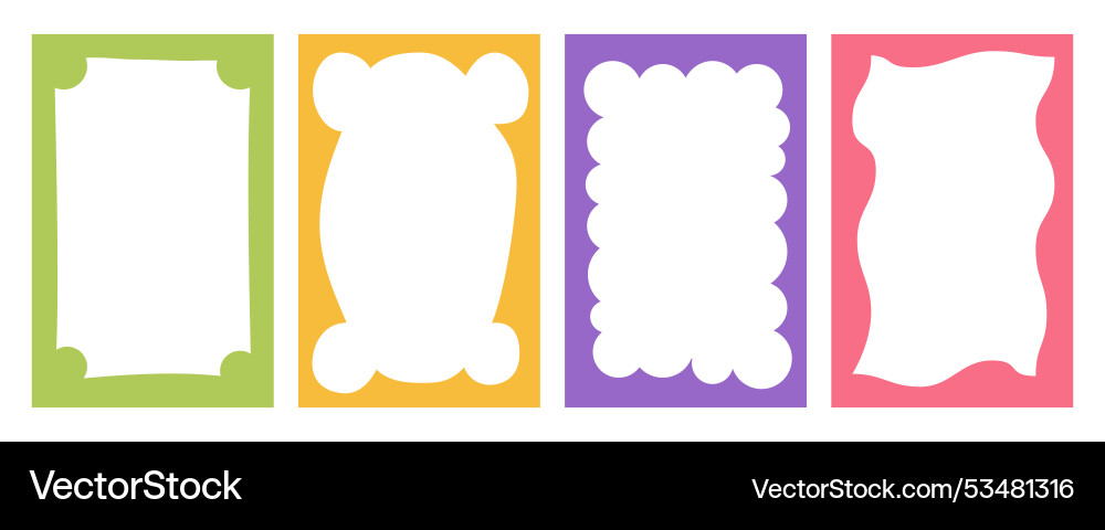 Wavy border frame scalloped rectangle fun shape Wavy border frame scalloped rectangle fun shape vector image