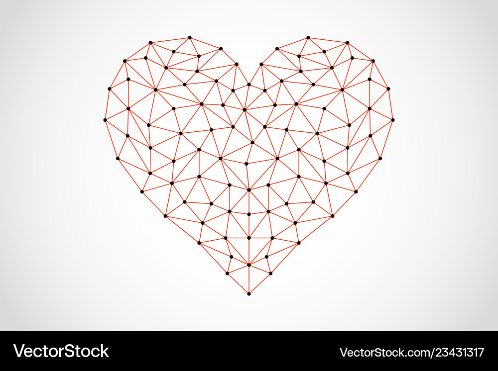Abstract heart icon from lines and triangles Abstract heart icon from lines and triangles vector image