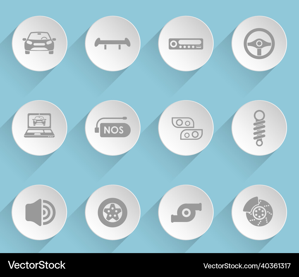 Auto tuning web icons Vector Image