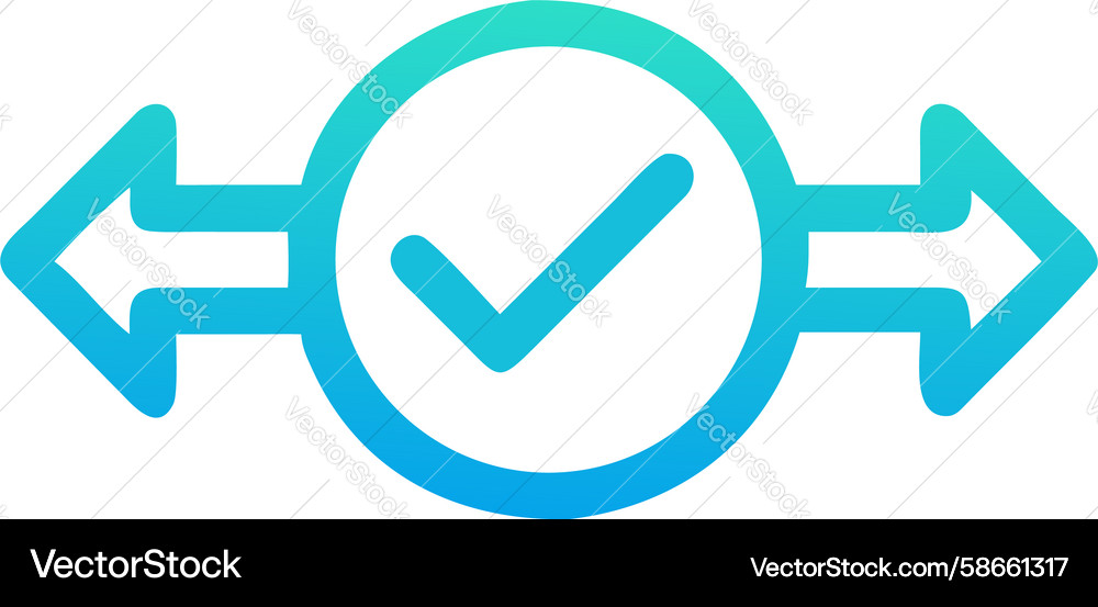 Bidirectional Validation Arrow Icon Vector Image