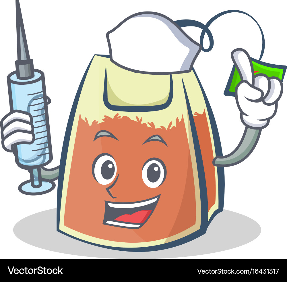 Cute Nurse Tea Bag Character – Royalty-Free Vector | VectorStock, image size:1000x982