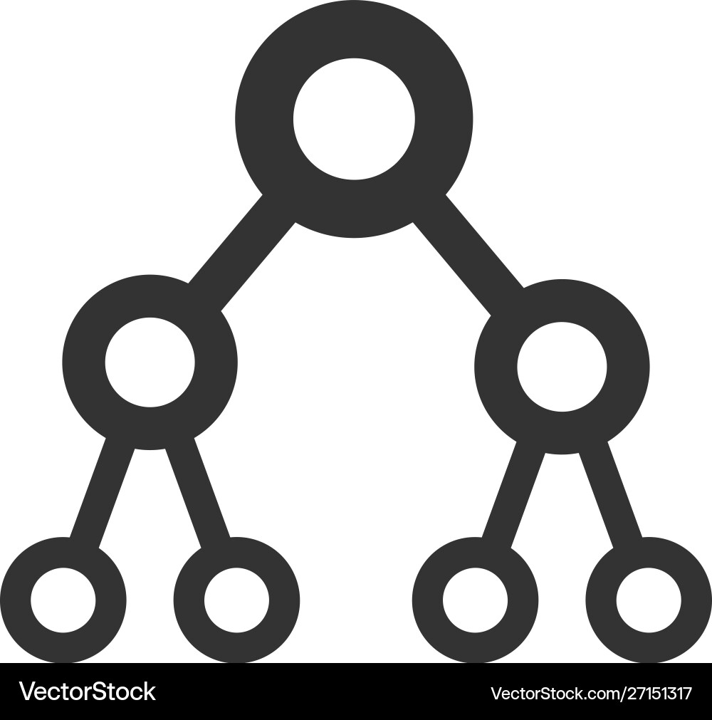 Flat binary tree icon Flat binary tree icon vector image