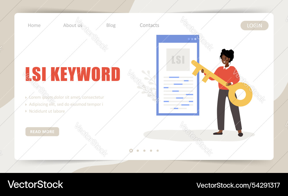 Lsi keyword landing page template latent Lsi keyword landing page template latent vector image