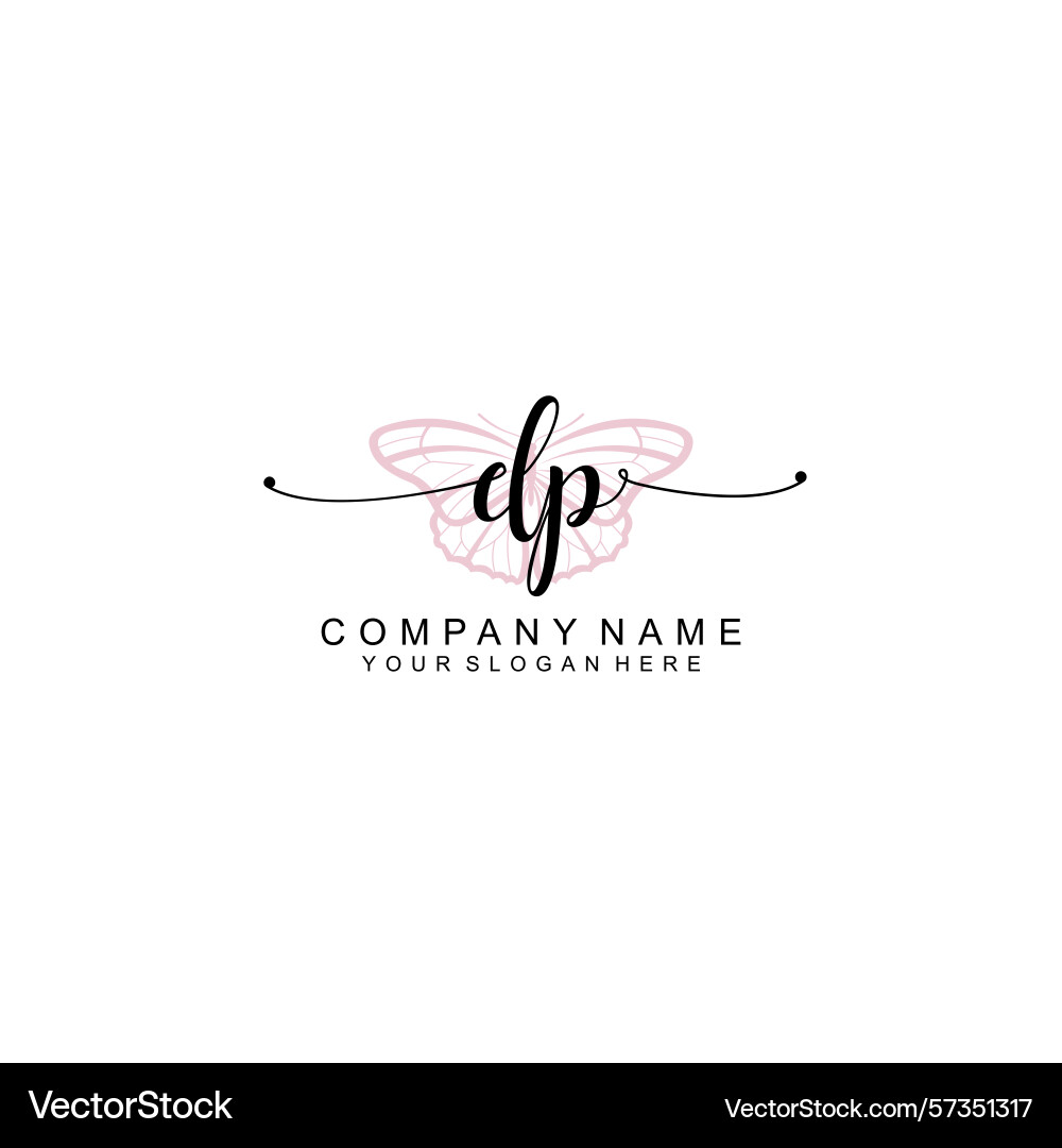 Minimalist handwritten dp initial logos with soft Vector Image