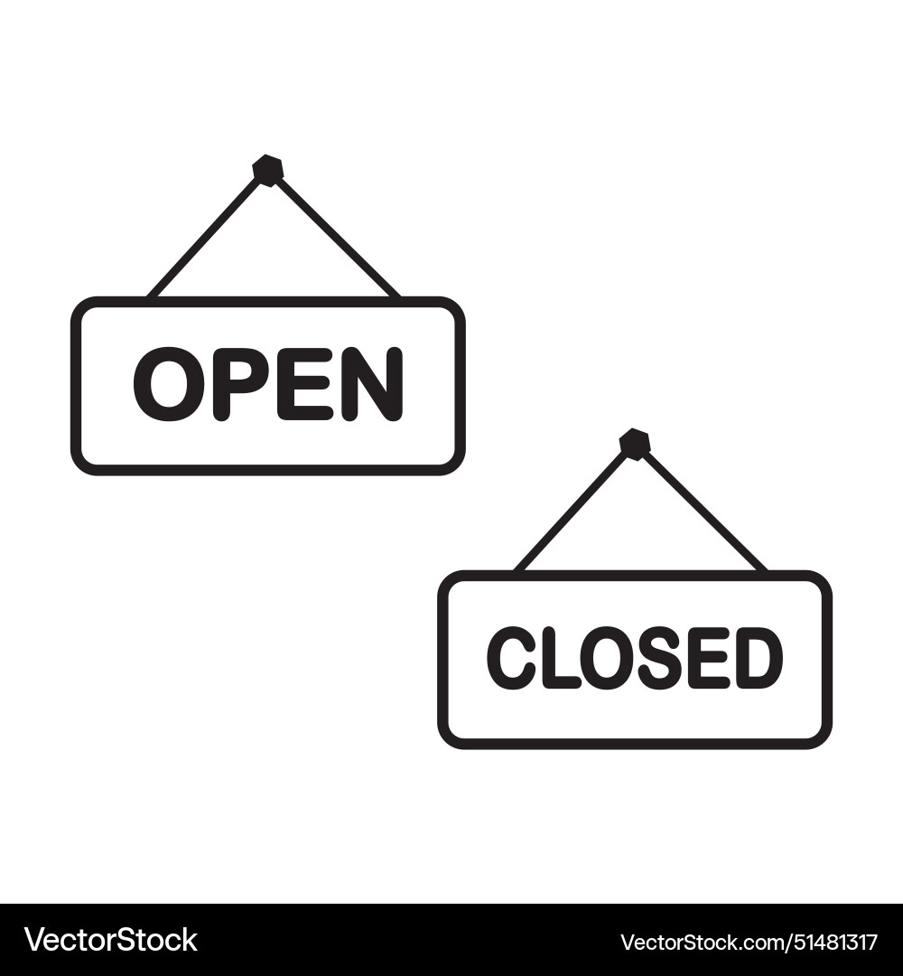 Open and close hanging board Open and close hanging board vector image