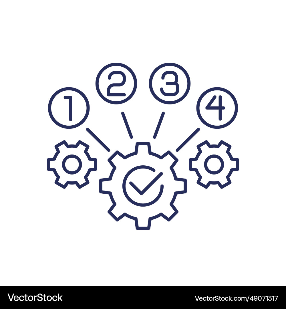 Process optimization line icon with gears vector image