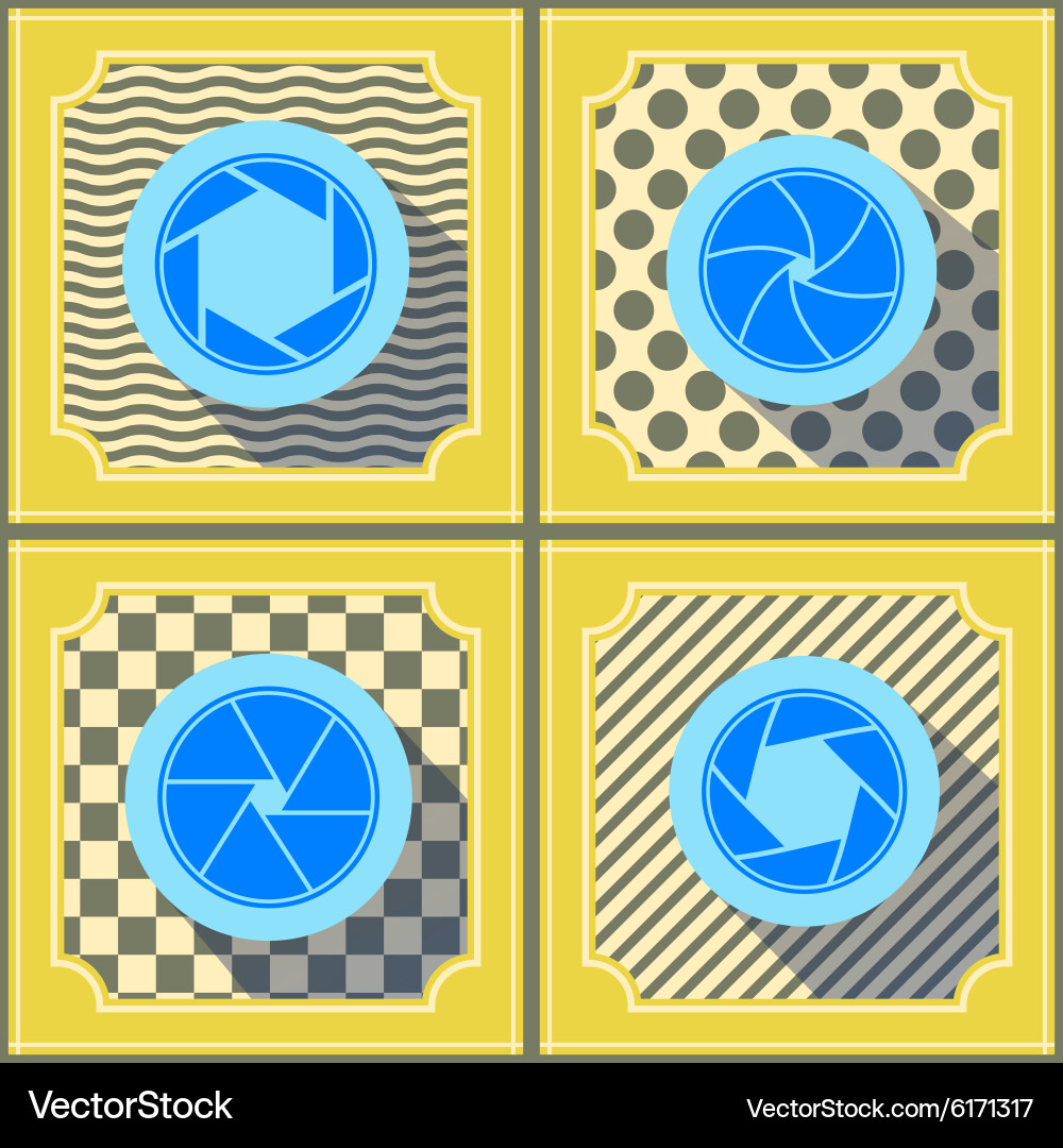 Seamless background with camera shutter symbols vector image
