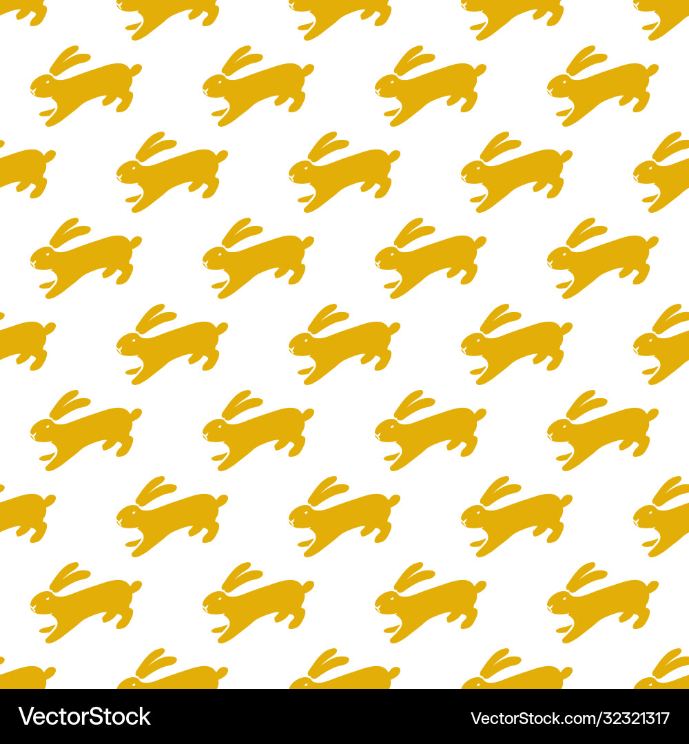 Seamless hand drawn pattern with rabbits Vector Image