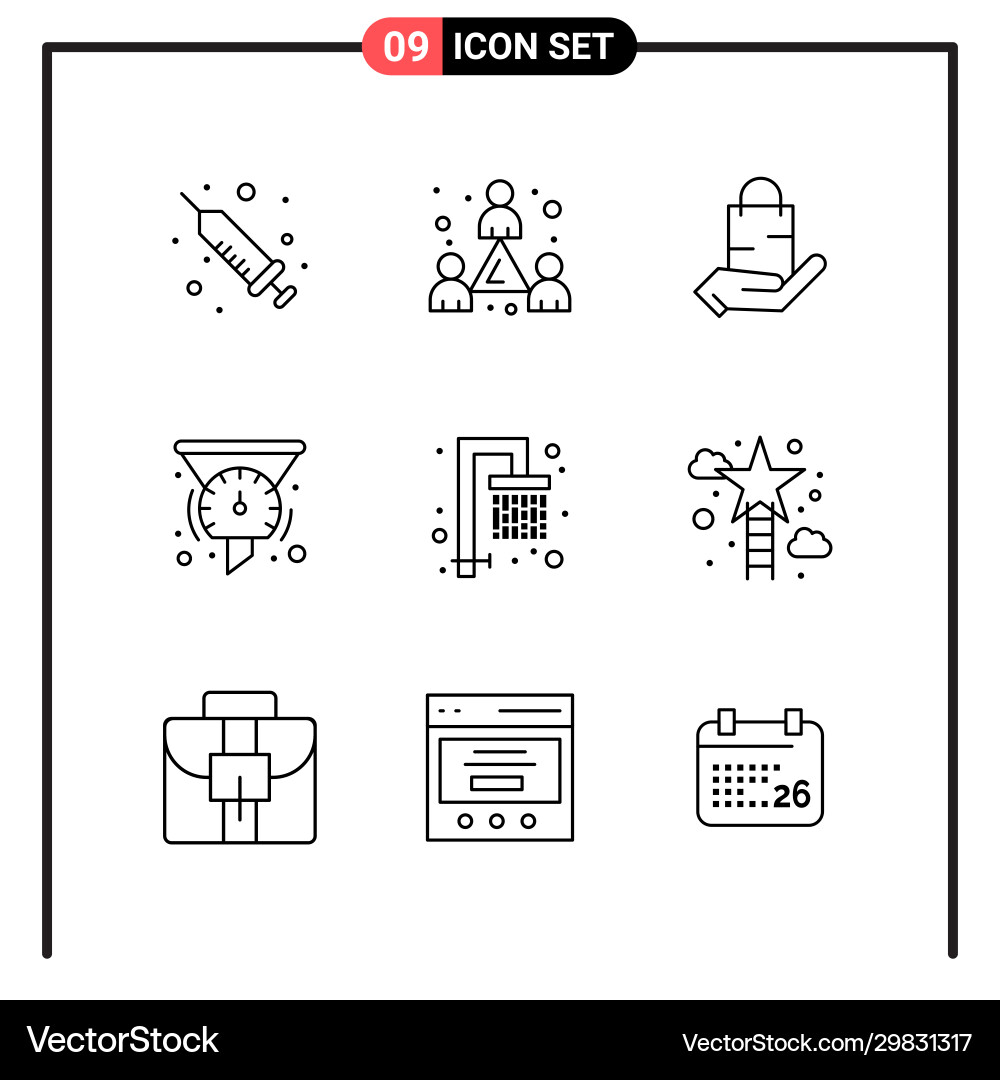 Set 9 line style icons for web and mobile Set 9 line style icons for web and mobile vector image