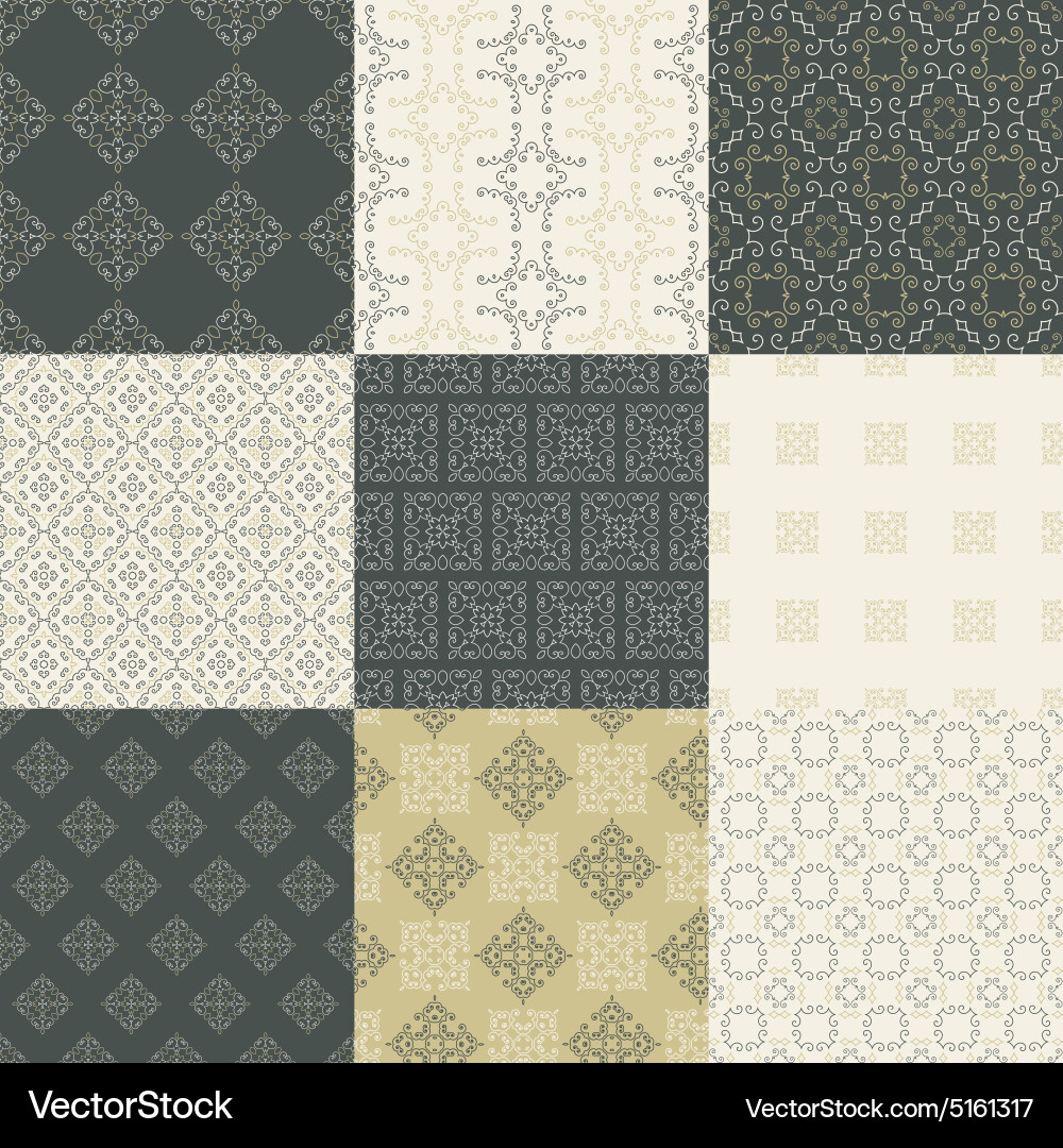 Set of patterns vector image