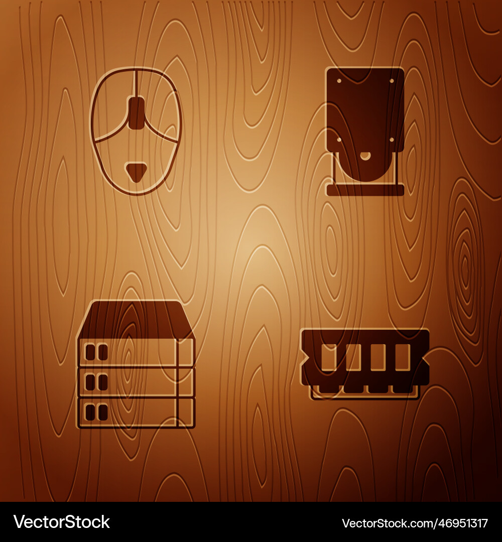 Set ram random access memory computer mouse Set ram random access memory computer mouse Vector Image