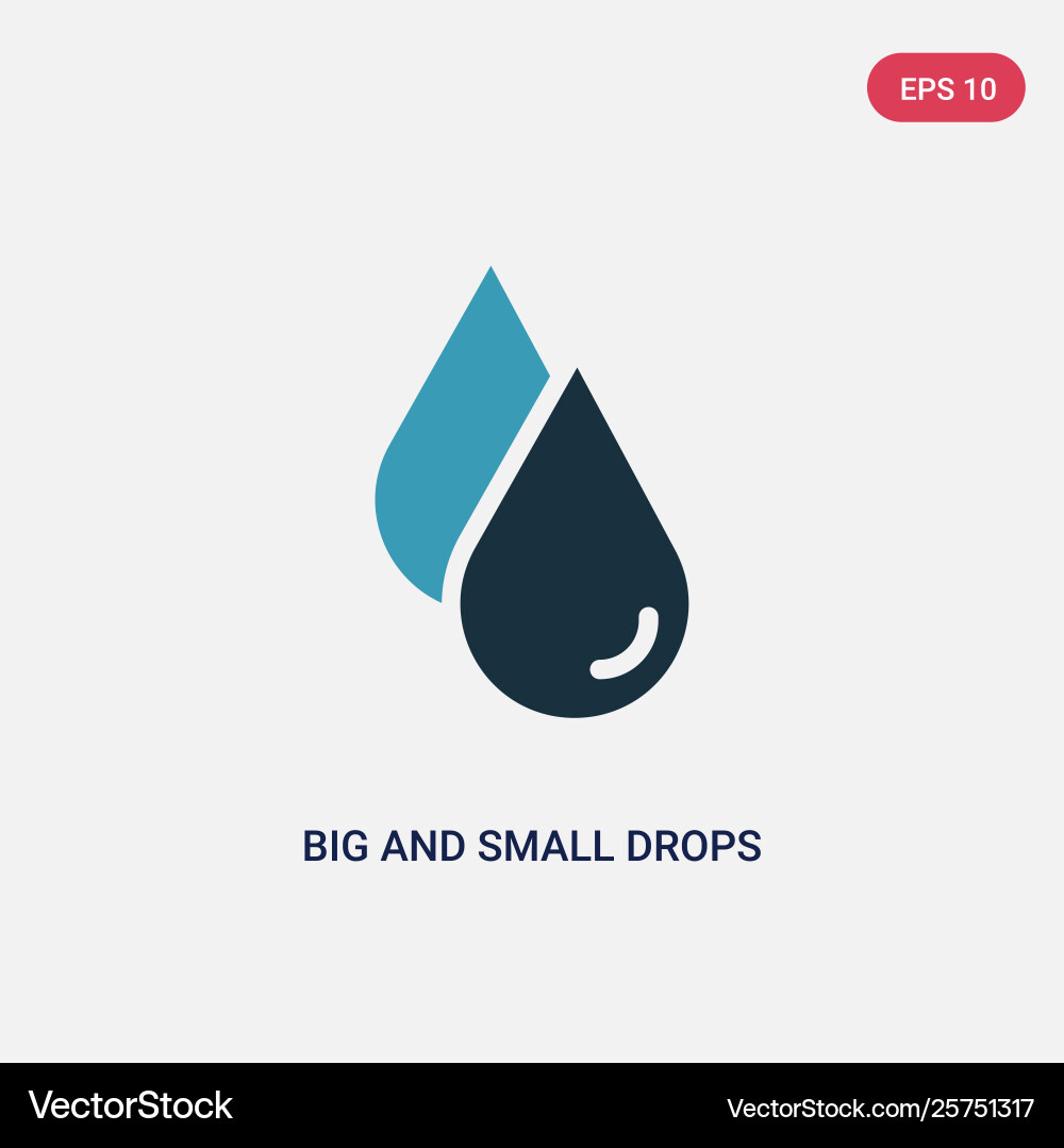 Two color big and small drops icon from user Two color big and small drops icon from user vector image
