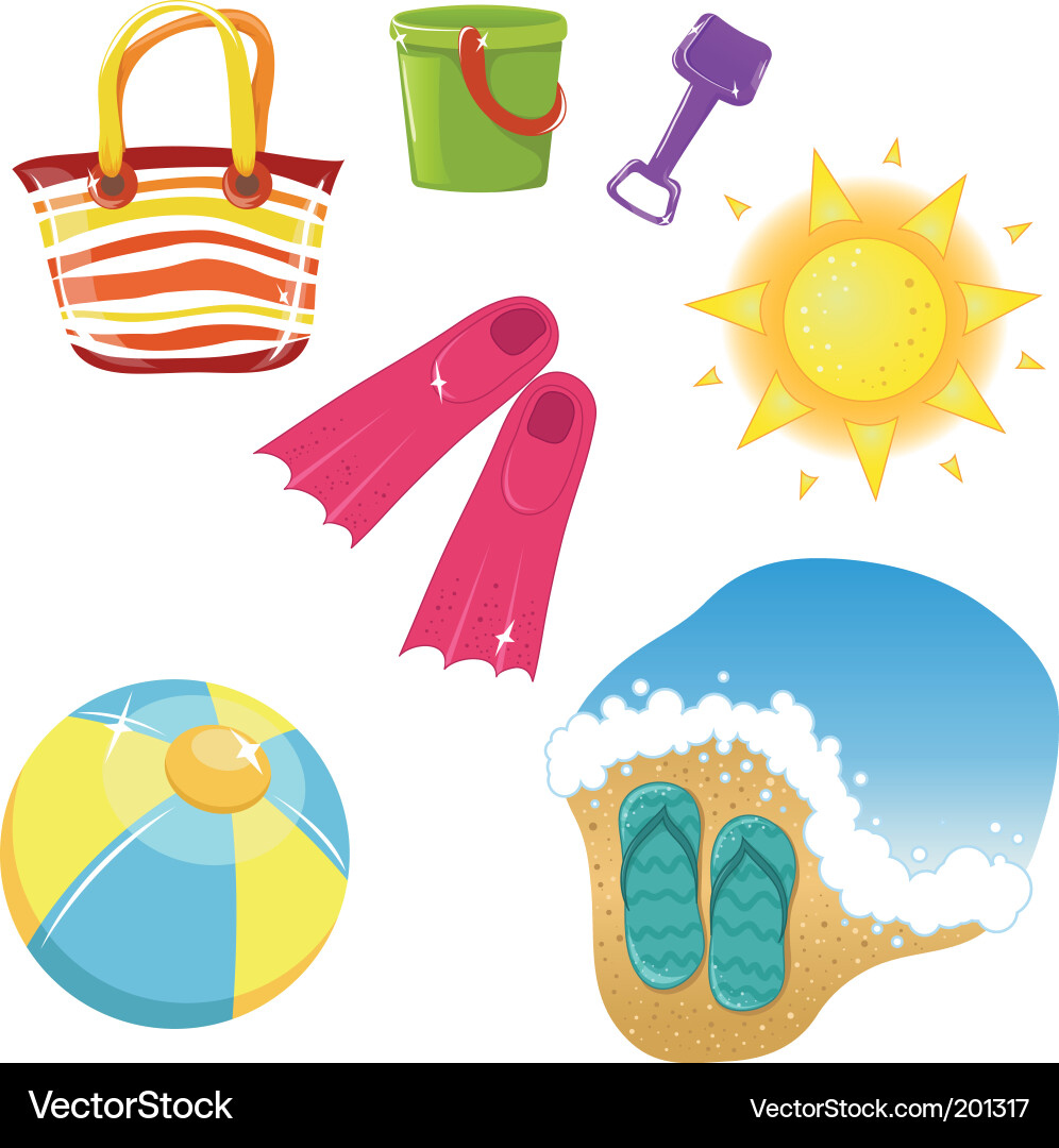Vacation Icon Set - Beach & Summer Royalty Free Vector